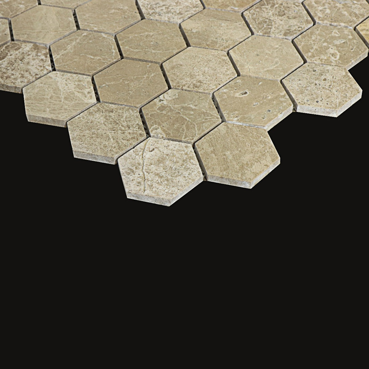 Mosaik Marmor Heksagon Beige