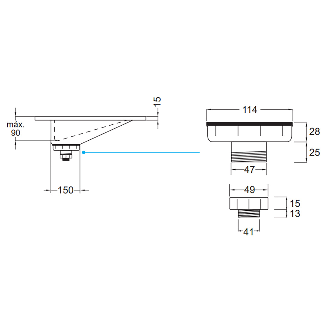 Håndvask Solid Surface Tenfors Flow 60 cm Sort Mat