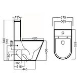 Toiletstol Tenfors Sanitario Sort Mat