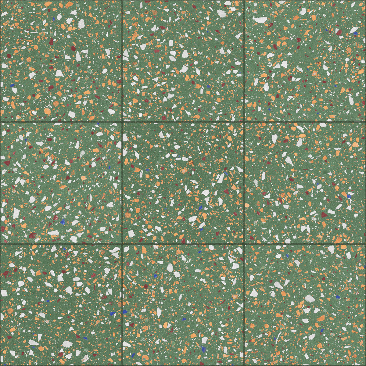 Klinker Terrazzo Green Mat 60x60