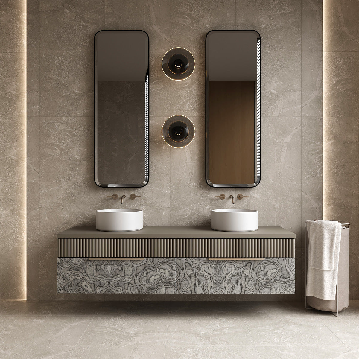 Klinker Pulse Taupe Marmor Mat 60x60