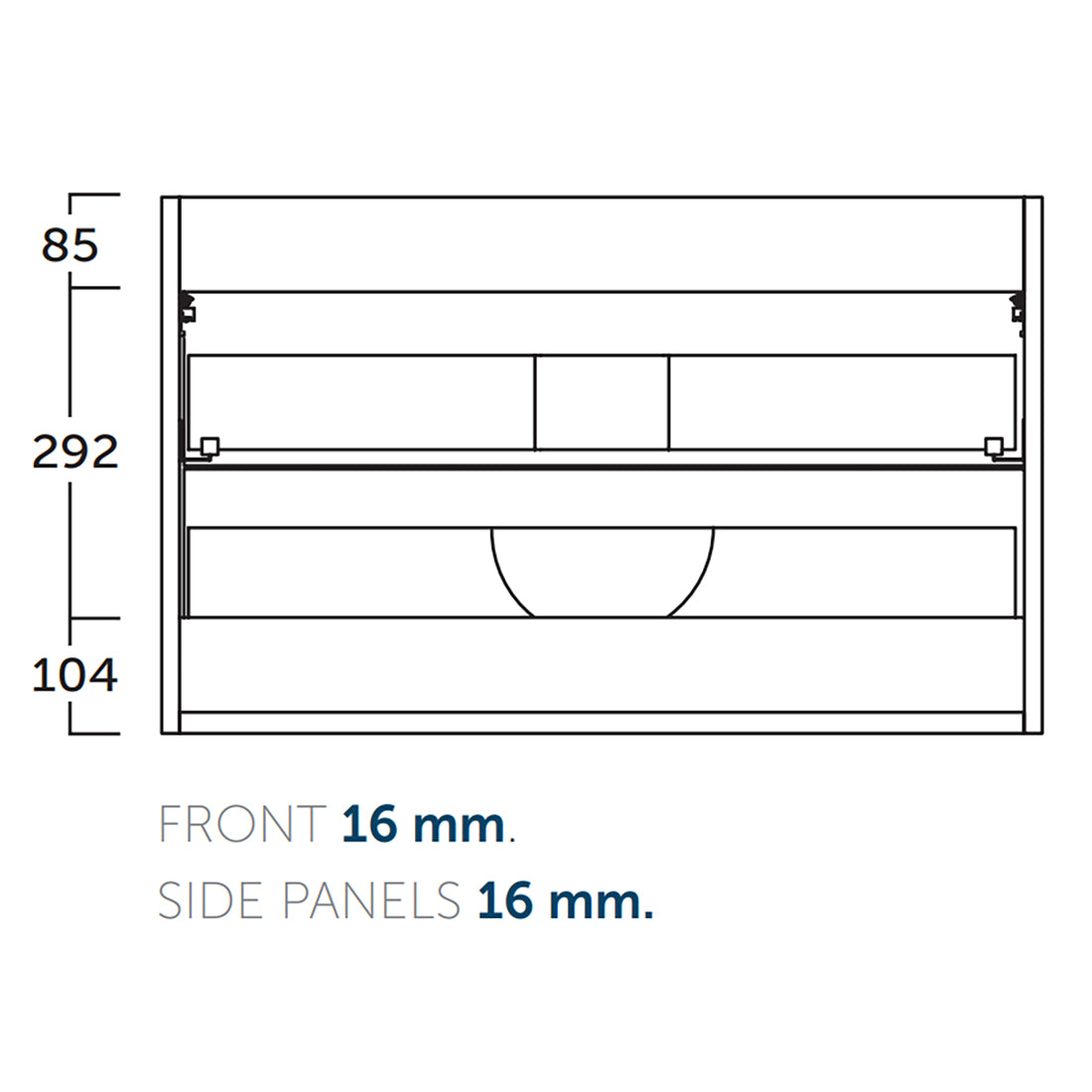 Kommode & Håndvask 60 cm Tenfors Harmoni Grå Mat