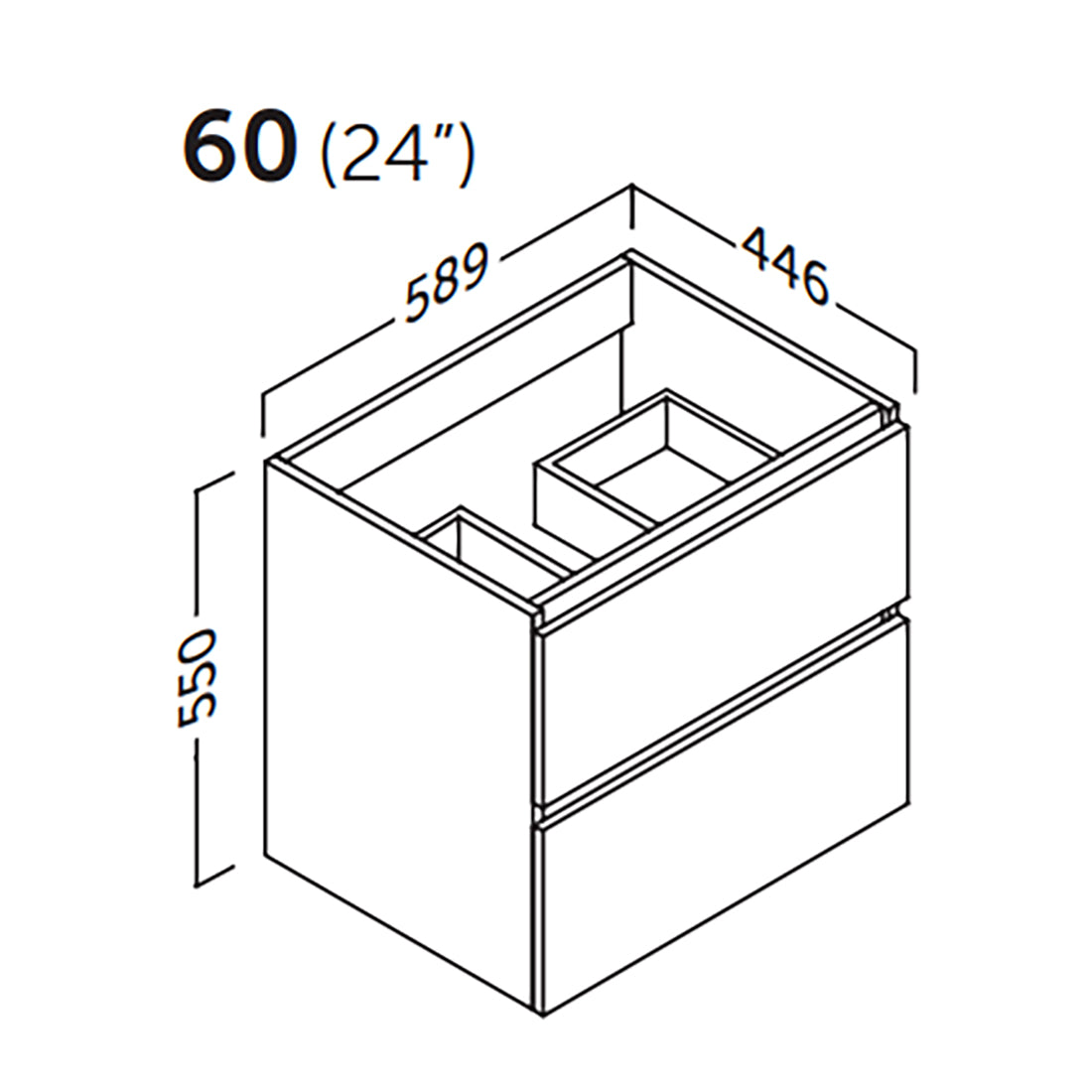 Kommode & Håndvask 60 cm Tenfors Viken Hvid Mat