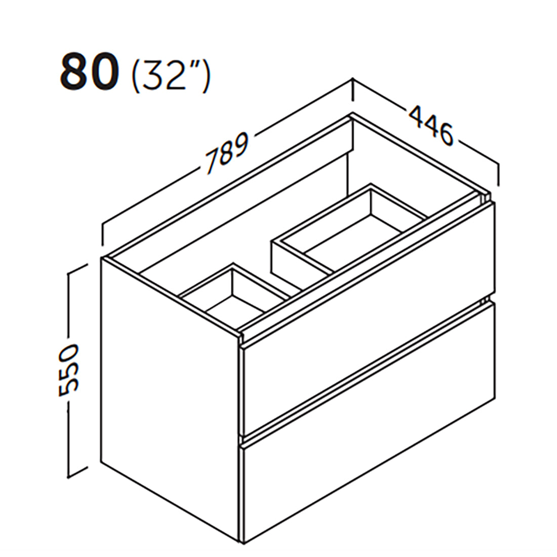 Kommode & Håndvask 80 cm Tenfors Viken Sort Mat
