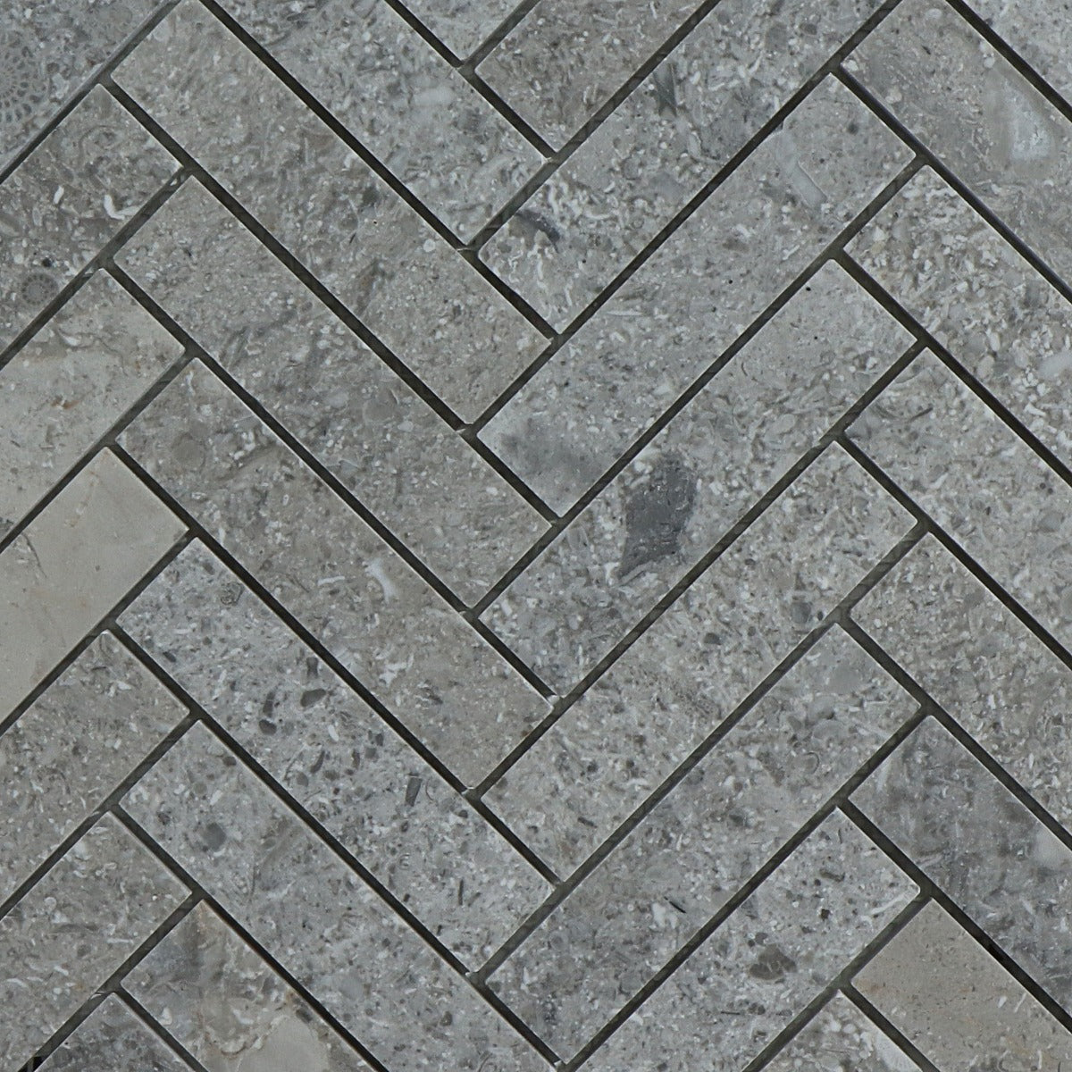 Mosaik Marmor Fishbone Rocky Grey